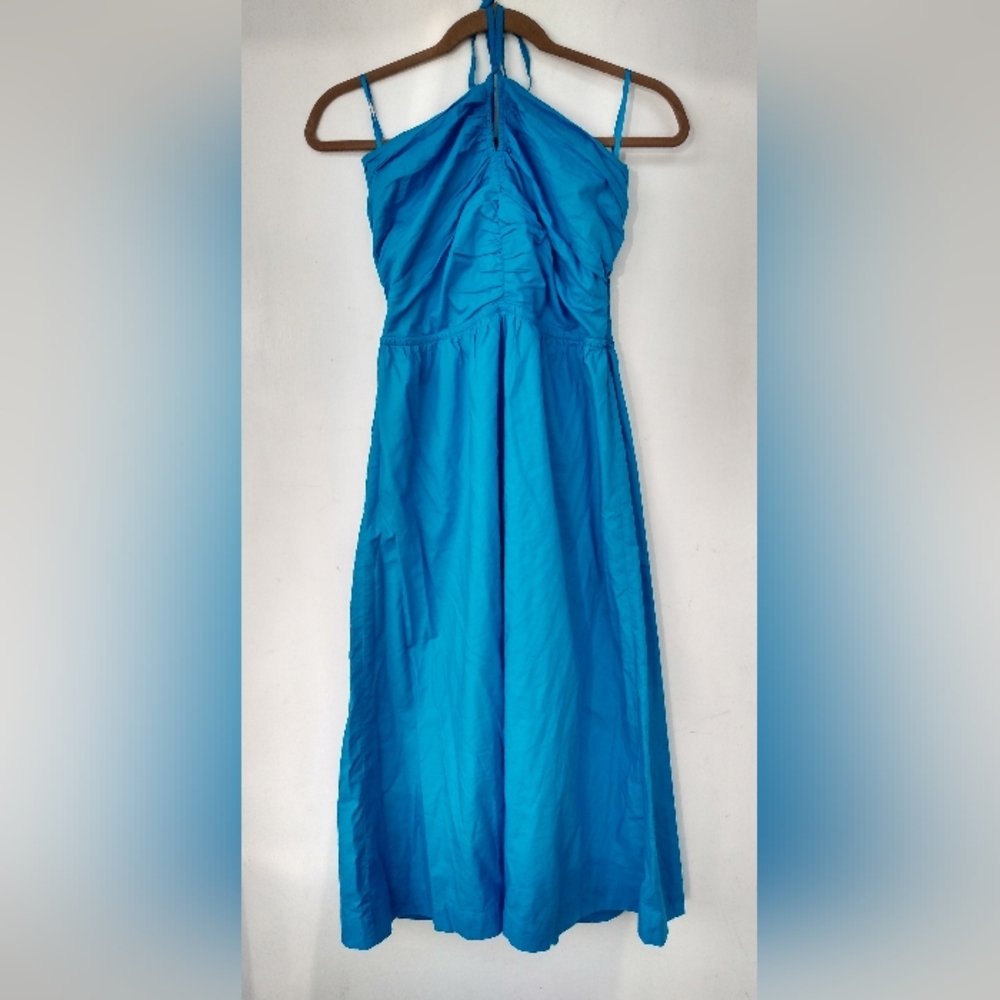 Ann Taylor LOFT Strapless dress Smock Halter Beautiful Blue Pretty